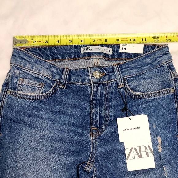 NWT ZARA mid rise skinny jeans SIZE 26 (US 2) - Picture 8 of 13